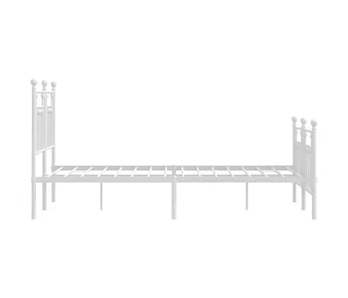 Gultas Rāmis Ar Galvgali Un Kājgali, Balts Metāls, 135X290 Cm Vidaxl