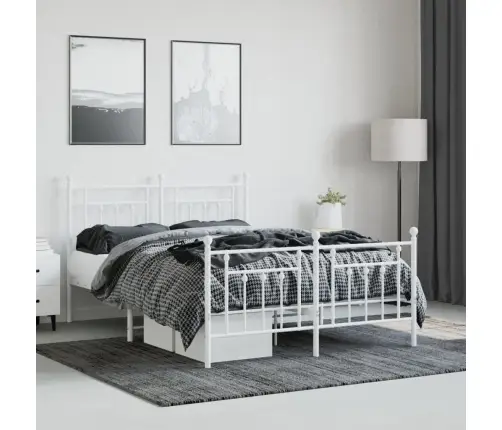 Lovos Rėmas Su Galvūgaliu/Kojūgaliu, Baltas, 140X190cm Metalas