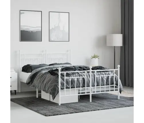 Lovos Rėmas Su Galvūgaliu/Kojūgaliu, Baltas, 140X200cm Metalas