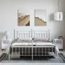 Gultas Rāmis Ar Galvgali Un Kājgali, Balts Metāls, 183X213 Cm Vidaxl