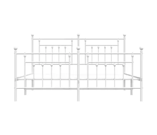 Gultas Rāmis Ar Galvgali Un Kājgali, Balts Metāls, 183X213 Cm Vidaxl