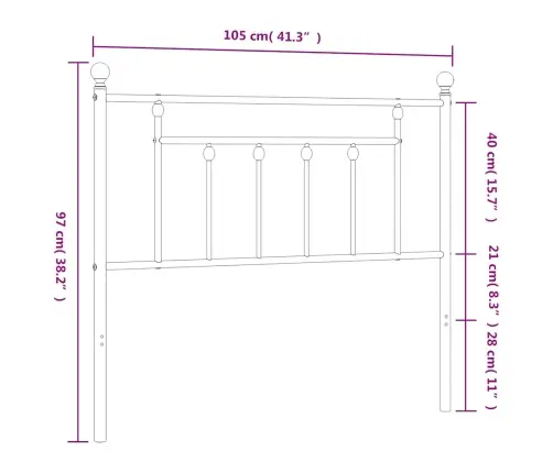 Metallist Voodipeats, Valge, 100 Cm