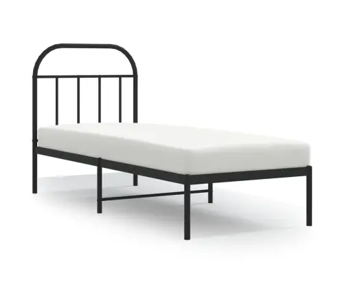 Metallist Voodiraam Peatsiga, Must, 75X190 Cm