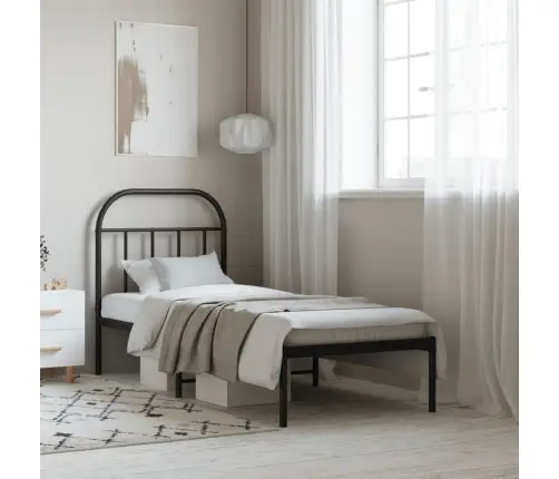 Metallist Voodiraam Peatsiga, Must, 75X190 Cm