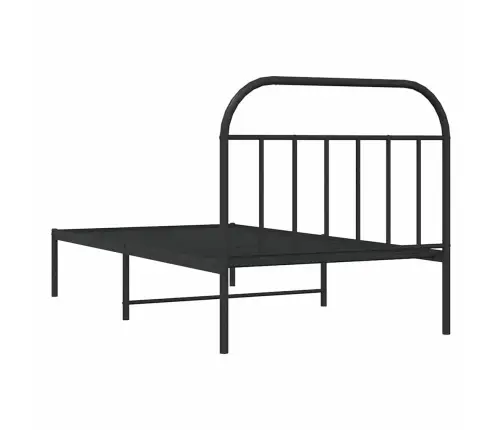 Metallist Voodiraam Peatsiga, Must, 100X190 Cm