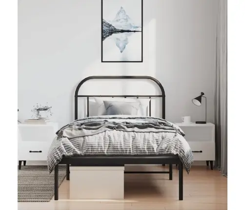 Metalinis Lovos Rėmas Su Galvūgaliu, Juodos Spalvos, 100X200Cm