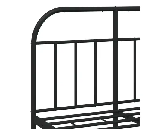 Gultas Rāmis Ar Galvgali, Melns Metāls, 120X190 Cm Vidaxl