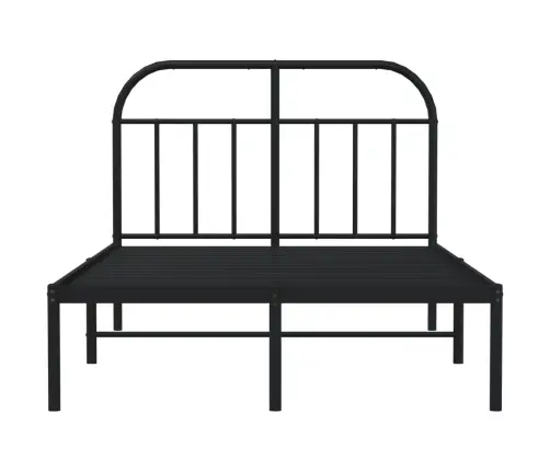 Gultas Rāmis Ar Galvgali, Melns Metāls, 120X200 Cm Vidaxl