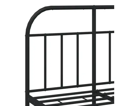 Gultas Rāmis Ar Galvgali, Melns Metāls, 120X200 Cm Vidaxl