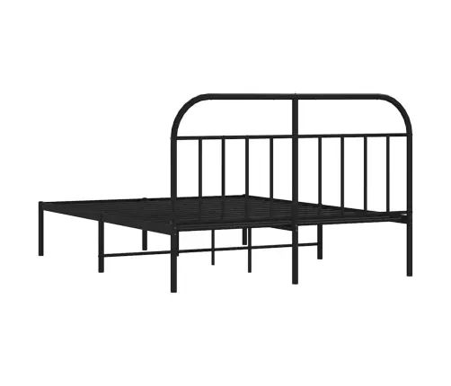 Metalinis Lovos Rėmas Su Galvūgaliu, Juodos Spalvos, 135X190Cm
