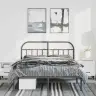 Gultas Rāmis Ar Galvgali, Melns Metāls, 150X200 Cm Vidaxl
