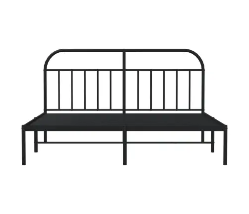 Gultas Rāmis Ar Galvgali, Melns Metāls, 180X200 Cm Vidaxl