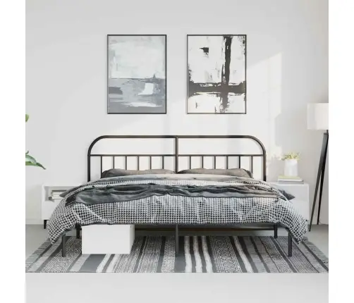 Metalinis Lovos Rėmas Su Galvūgaliu, Juodos Spalvos, 183X213Cm