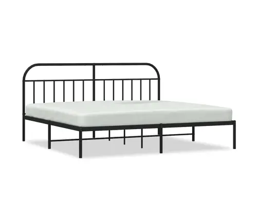 Gultas Rāmis Ar Galvgali, Melns Metāls, 193X203 Cm Vidaxl