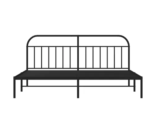 Gultas Rāmis Ar Galvgali, Melns Metāls, 193X203 Cm Vidaxl