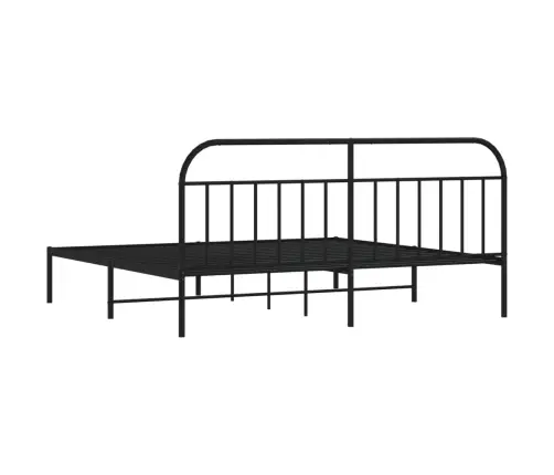 Metallist Voodiraam Peatsiga, Must, 200X200 Cm