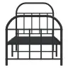 Gultas Rāmis Ar Galvgali Un Kājgali, Melns Metāls, 75X190 Cm Vidaxl