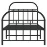 Gultas Rāmis Ar Galvgali Un Kājgali, Melns Metāls, 80X200 Cm Vidaxl