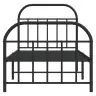 Gultas Rāmis Ar Galvgali Un Kājgali, Melns Metāls, 90X200 Cm Vidaxl