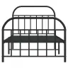 Gultas Rāmis Ar Galvgali Un Kājgali, Melns Metāls, 100X200 Cm Vidaxl