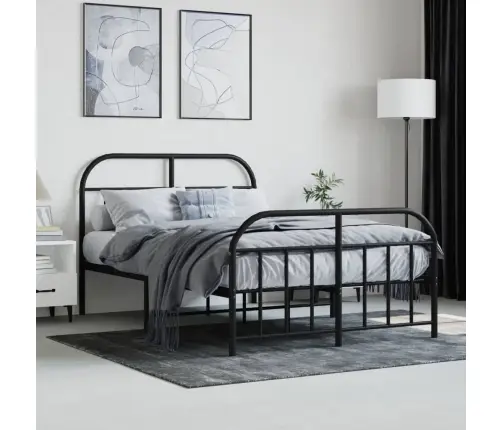 Lovos Rėmas Su Galvūgaliu/Kojūgaliu, Juodas, 120X190cm Metalas