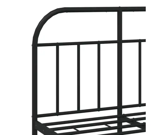 Gultas Rāmis Ar Galvgali Un Kājgali, Melns Metāls, 120X200 Cm Vidaxl