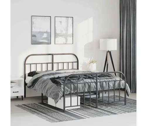 Lovos Rėmas Su Galvūgaliu/Kojūgaliu, Juodas, 135X190cm Metalas