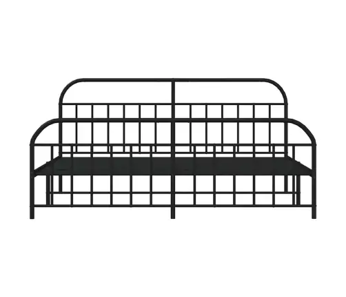 Metallist Voodiraam Peatsi Ja Jalutsiga, Must, 193X203 Cm