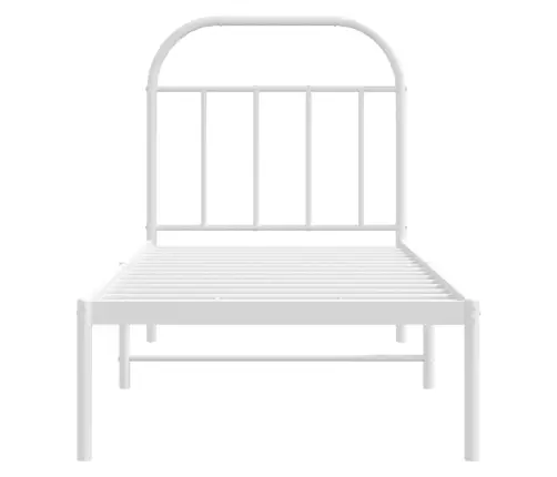 Metallist Voodiraam Peatsiga, Ilma Madratsita, Valge, 75X190 Cm