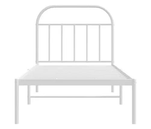 Metalinis Lovos Rėmas Su Galvūgaliu, Baltas, 90X190Cm