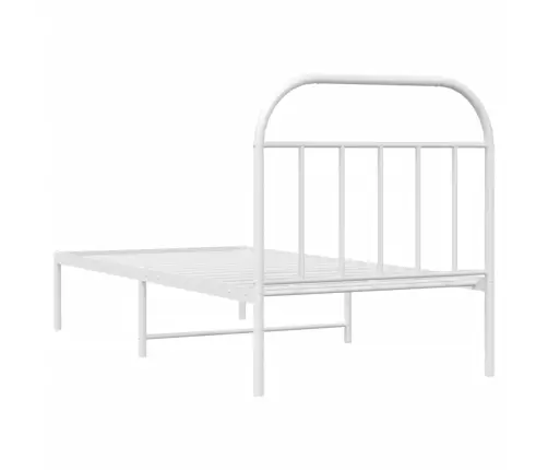 Metalinis Lovos Rėmas Su Galvūgaliu, Baltas, 90X190Cm