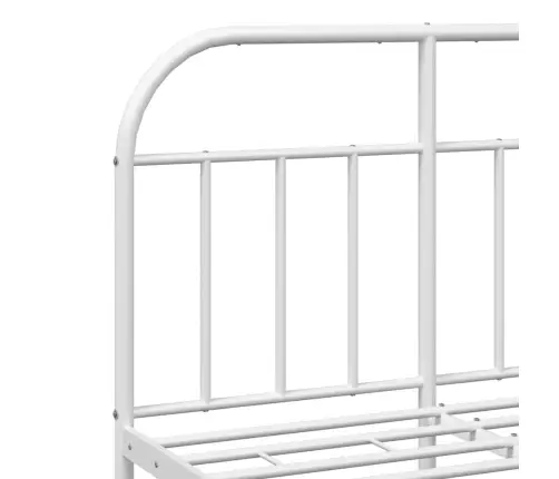 Metallist Voodiraam Peatsiga, Valge, 120X190 Cm