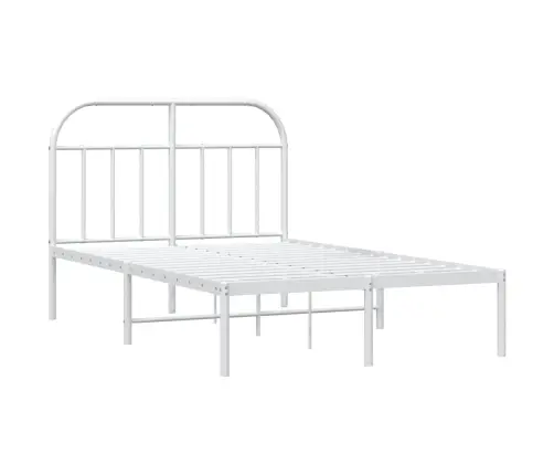 Metalinis Lovos Rėmas Su Galvūgaliu, Baltos Spalvos, 120X200Cm