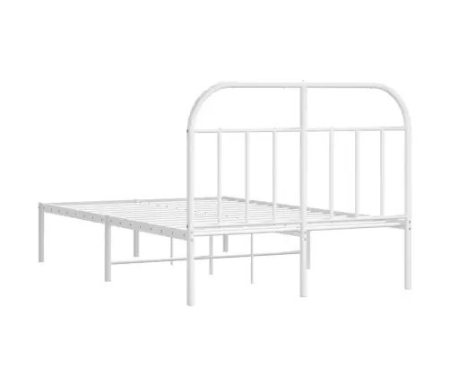 Metalinis Lovos Rėmas Su Galvūgaliu, Baltos Spalvos, 120X200Cm
