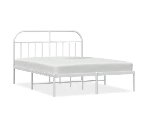Metalinis Lovos Rėmas Su Galvūgaliu, Baltos Spalvos, 140X190Cm