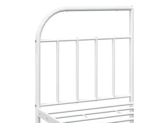Gultas Rāmis Ar Galvgali, Balts Metāls, 160X200 Cm Vidaxl