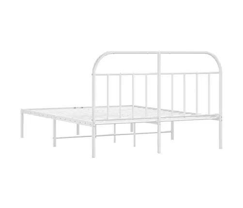 Gultas Rāmis Ar Galvgali, Balts Metāls, 183X213 Cm Vidaxl