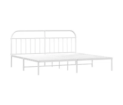 Metalinis Lovos Rėmas Su Galvūgaliu, Baltos Spalvos, 193X203Cm