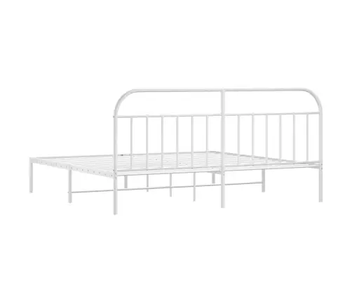 Metalinis Lovos Rėmas Su Galvūgaliu, Baltos Spalvos, 200X200Cm