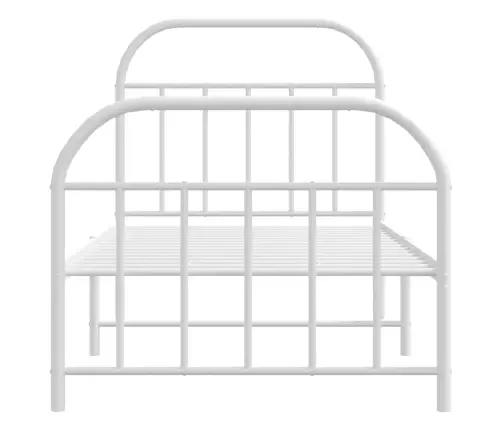 Gultas Rāmis Ar Galvgali Un Kājgali, Balts Metāls, 90X190 Cm Vidaxl