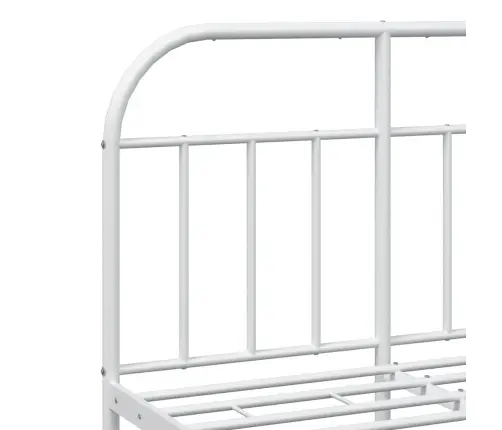 Metallist Voodiraam Peatsi Ja Jalutsiga, Valge, 120 X 190 Cm