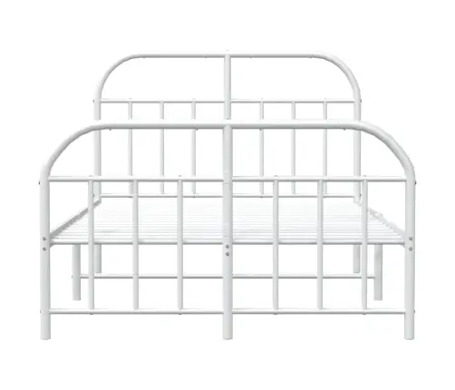 Metallist Voodiraam Peatsi Ja Jalutsiga, Valge, 120 X 200 Cm