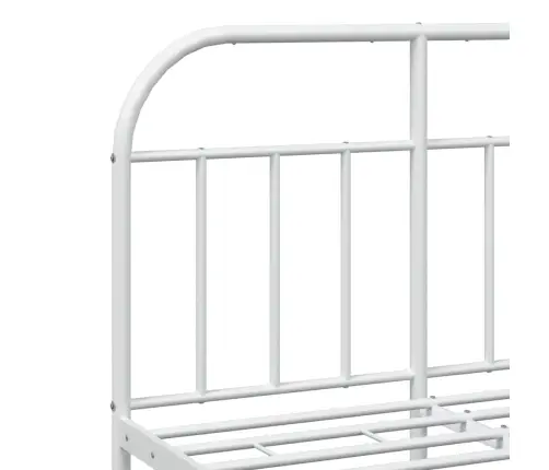 Metallist Voodiraam Peatsi Ja Jalutsiga, Valge, 120 X 200 Cm