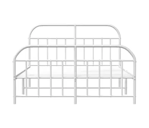 Gultas Rāmis Ar Galvgali Un Kājgali, Balts Metāls, 180X200 Cm Vidaxl