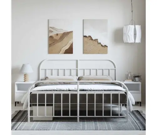 Lovos Rėmas Su Galvūgaliu/Kojūgaliu, Baltas, 183X213cm Metalas