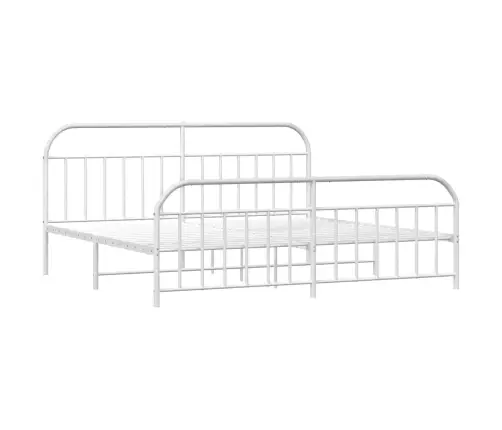 Lovos Rėmas Su Galvūgaliu/Kojūgaliu, Baltas, 193X203cm Metalas