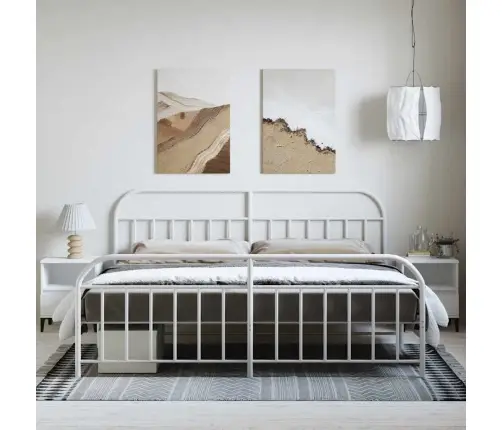 Lovos Rėmas Su Galvūgaliu/Kojūgaliu, Baltas, 193X203cm Metalas