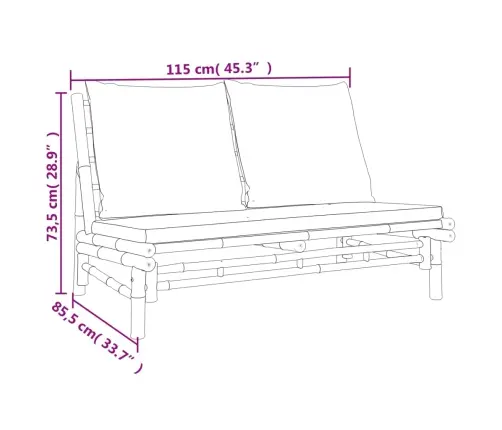 Aiapink Kreemjasvalgete Patjadega, Bambus