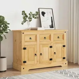 Kumode "Corona", Brūna, 112X44X78 Cm, Masīvkoks, Meksikas Priede Vidaxl