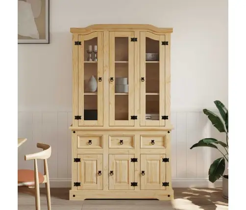 Kumode Corona, Medus Brūna, 112X43X196 Cm, Priedes Masīvkoks Vidaxl